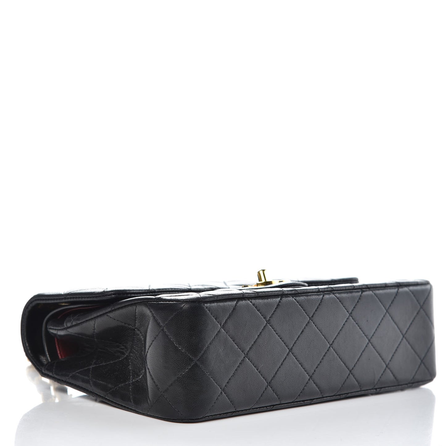 Lambskin Quilted Small Double Flap Black
