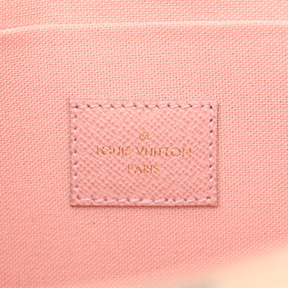 Louis Vuitton Damier Azur Pochette Felicie Chain Wallet Rose Ballerine 9 of 14