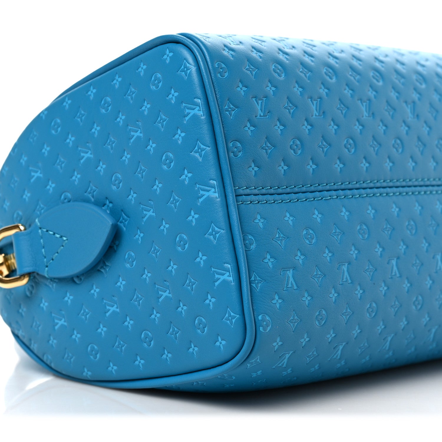 Louis Vuitton Calfskin Nanogram Embossed Speedy Bandouliere 20 Blue 7 of 8
