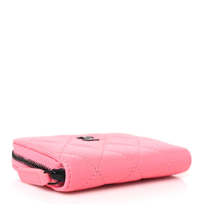 Chanel Lambskin Quilted Zip Around Coin Purse Pink 4 of 8