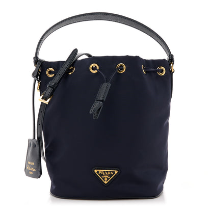 Prada Re-Nylon Saffiano Mini Re-Edition 1978 Bucket Bag Navy 1 of 9