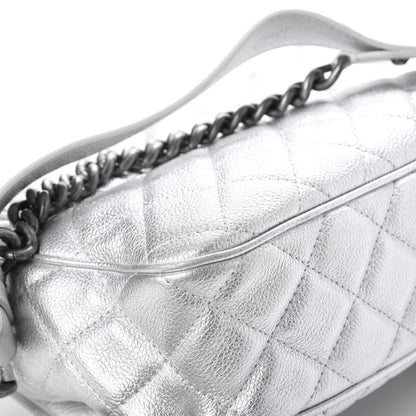 Chanel Metallic Calfskin Quilted Medium Casual Rock Flap Silver 12 of 15