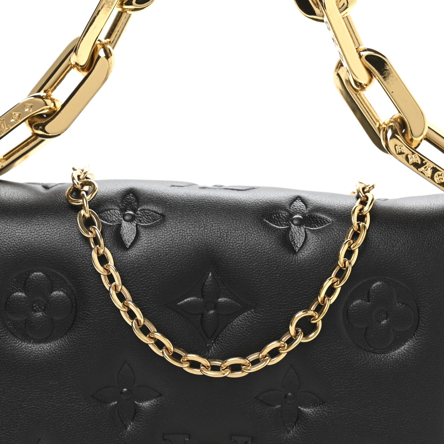 Lambskin Embossed Monogram Coussin Belt Bag Black
