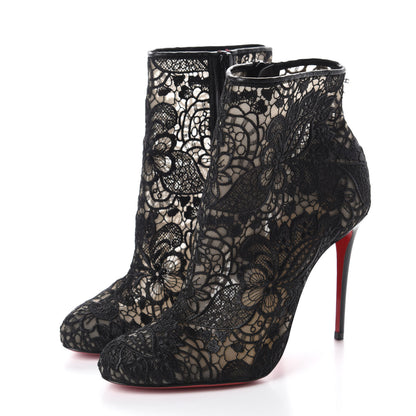 Christian Louboutin Mesh Guipure Wax Lace Kid Miss Tennis 100 Ankle Boots 36.5 Black 3 of 9