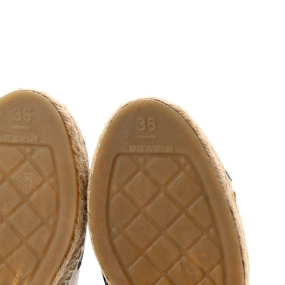 Chanel Printed Canvas Grosgrain 31 Rue Cambon Espadrilles 36 Black White 9 of 10