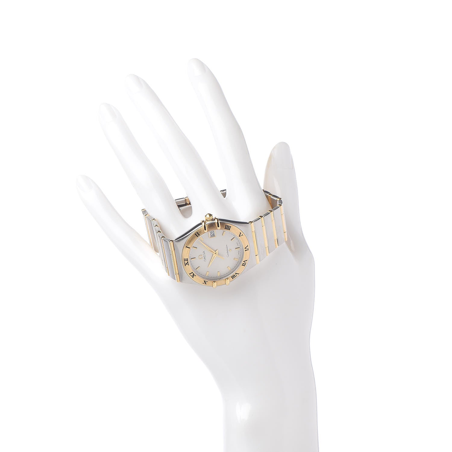 Omega Stainless Steel 18K Yellow Gold 33mm Constellation Quartz Watch White 1312.30 2 of 6