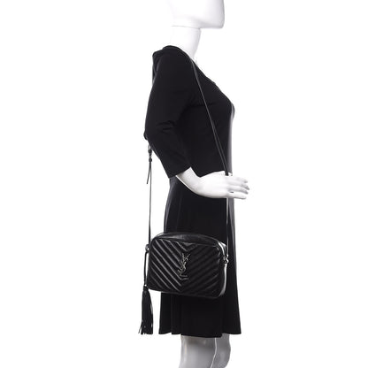 Saint Laurent Calfskin Matelasse Monogram Lou Camera Bag Black 2 of 10