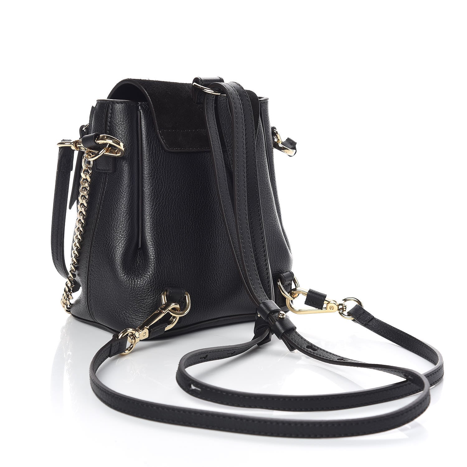 Chloe Suede Calfskin Mini Faye Backpack Black 3 of 9