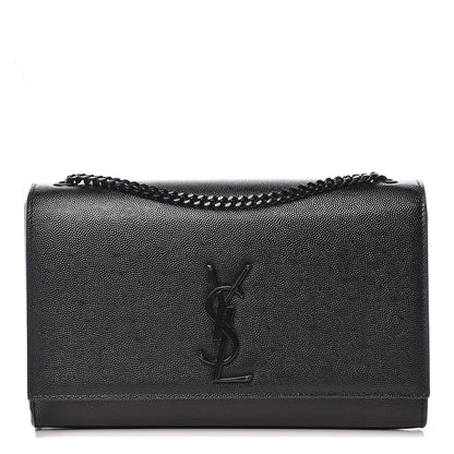 Saint Laurent Grain De Poudre Medium Classic Monogram Kate Satchel Black 1 of 9