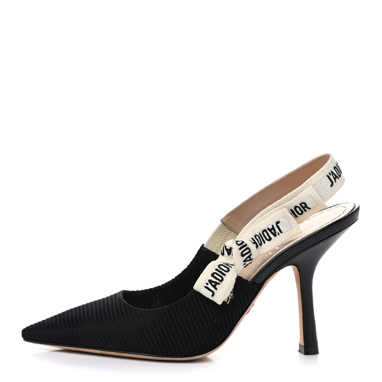 Technical Canvas Ribbon J'Adior Slingback 100mm Pumps 36.5 Black