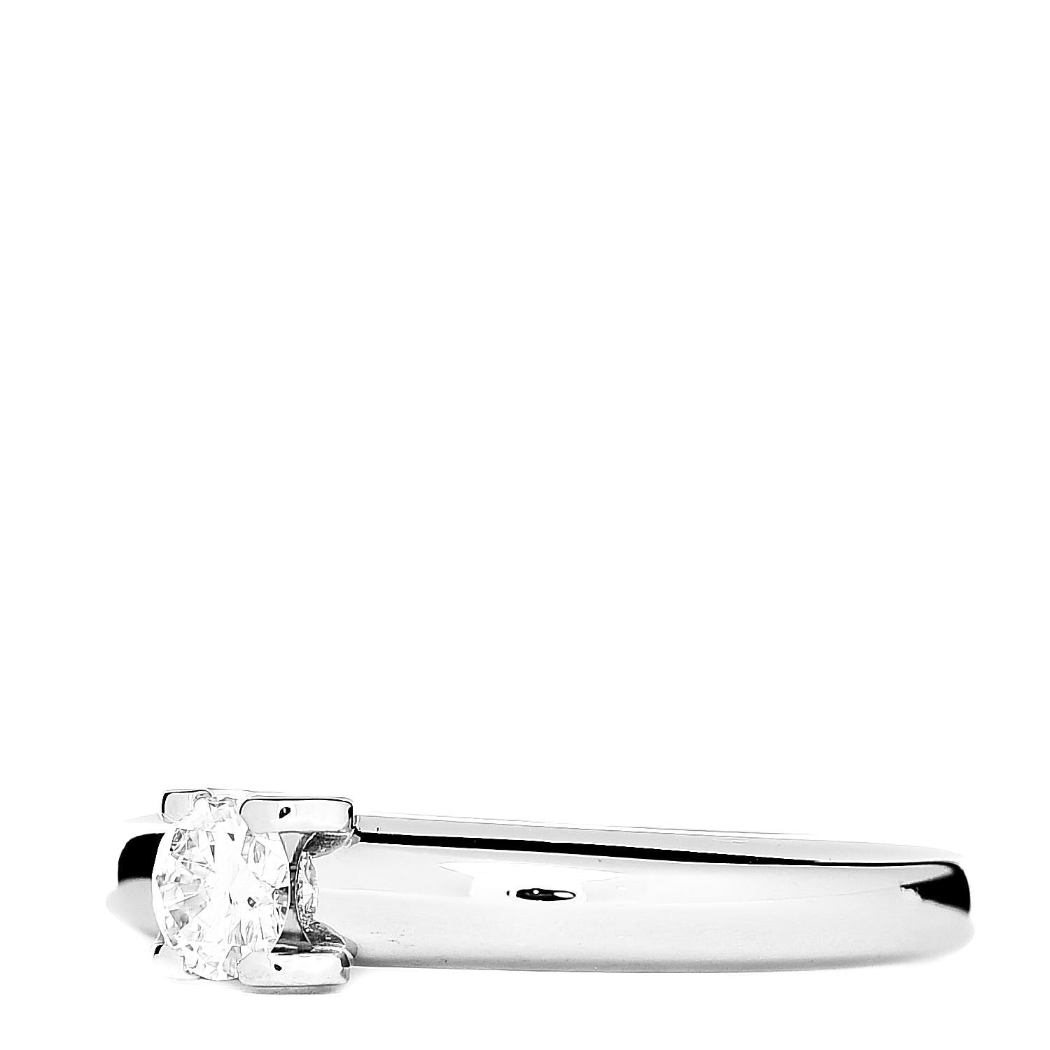 Cartier 18K White Gold Diamond .27ct Louis Ring 52 6 3 of 8