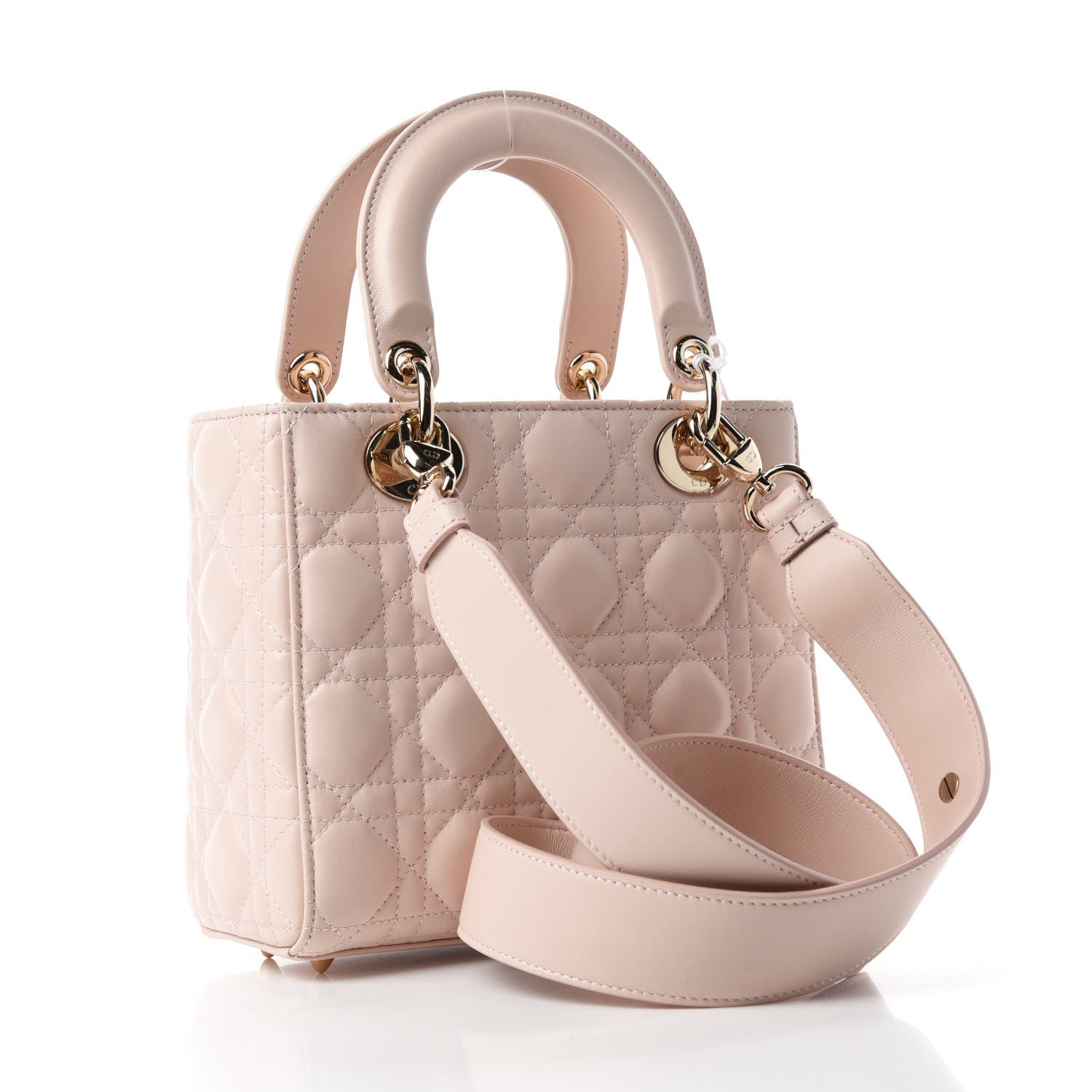 Christian Dior Lambskin Cannage Small Lady Dior Rose Poudre 3 of 11