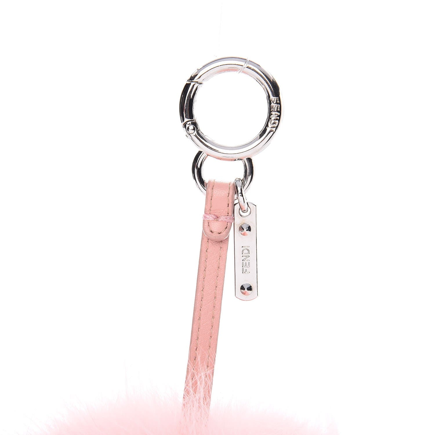 Fendi Fox Fur Y ABCharm Bag Charm Pink Black 3 of 4