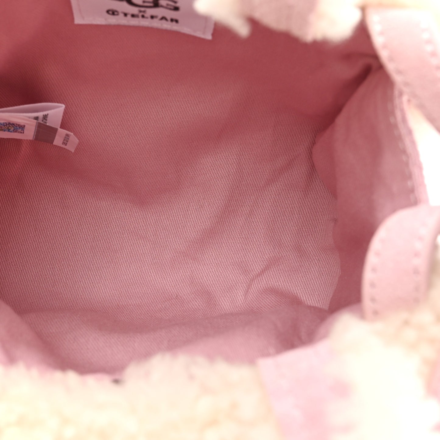 X UGG Suede Shearling Small Shopping Bag Pink