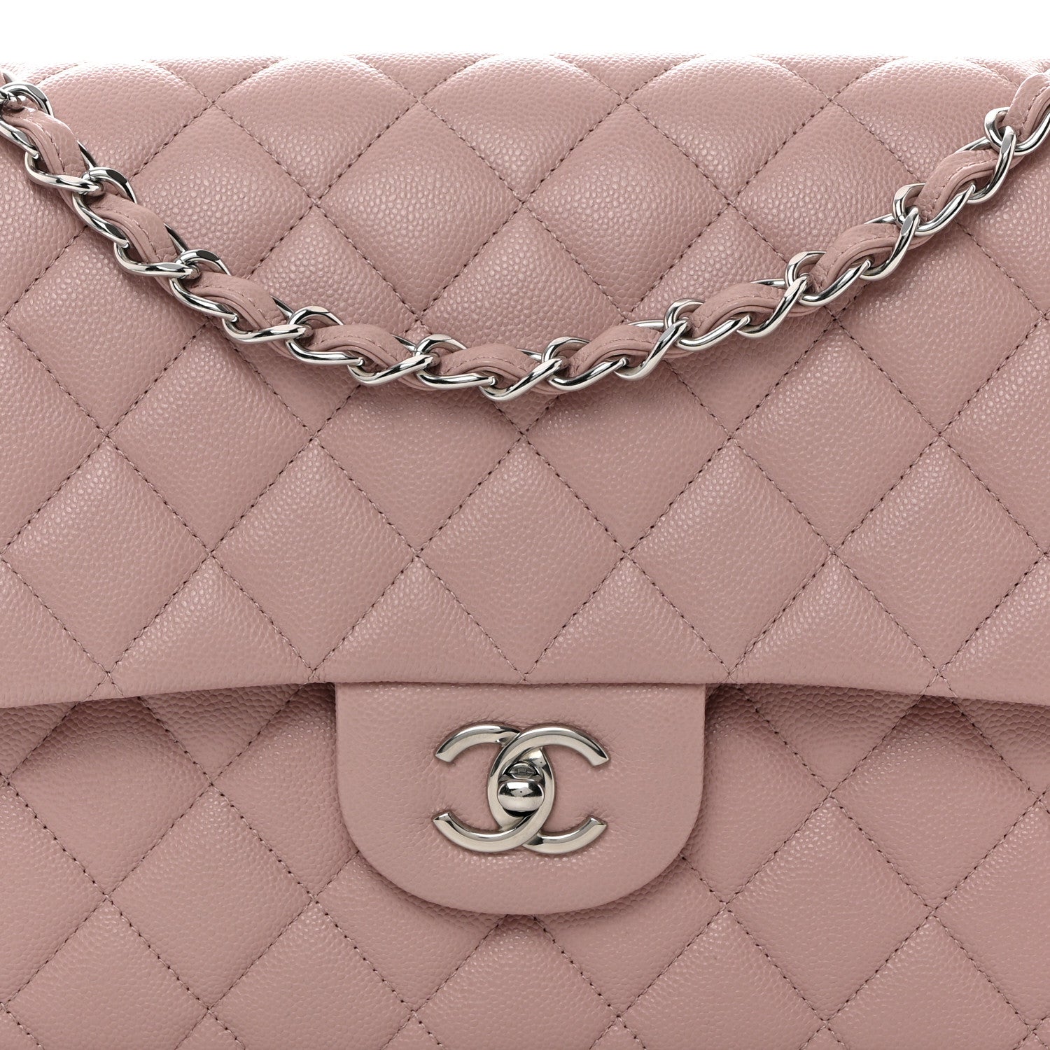 Chanel Caviar Quilted Jumbo Double Flap Light Purple 8 of 10