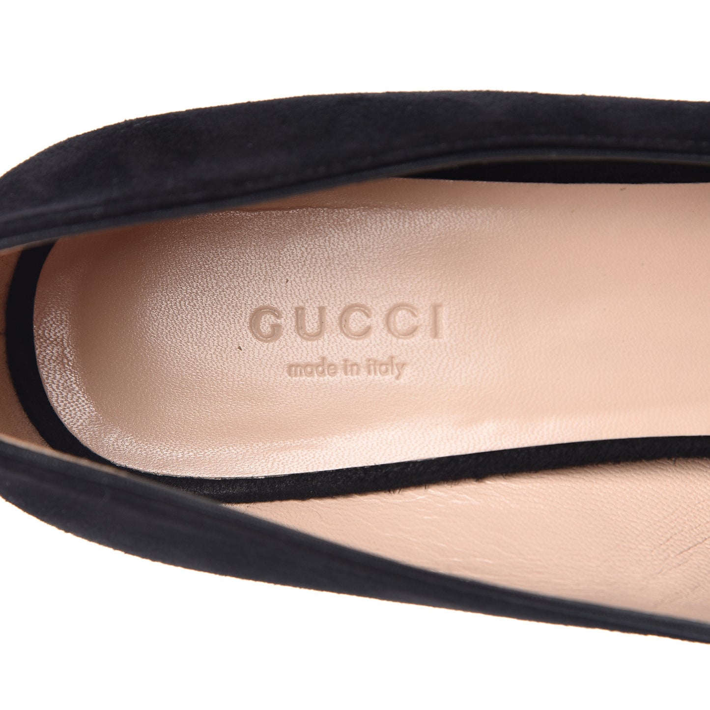 Kid Scamosciato GG Marmont Fringe 50mm Loafer Pumps 38.5 Black