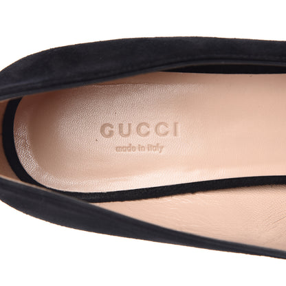 Gucci Kid Scamosciato GG Marmont Fringe 50mm Loafer Pumps 38.5 Black 8 of 12