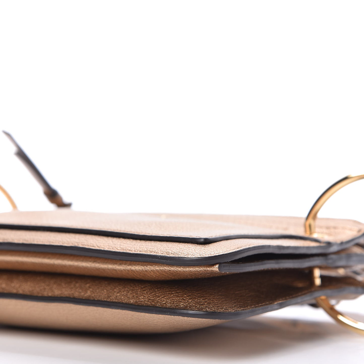 Metallic Calfskin Small Roy Bag Gold