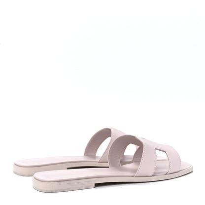 Hermes Box Calfskin Oran Sandals 40 Rose Pale 4 of 9