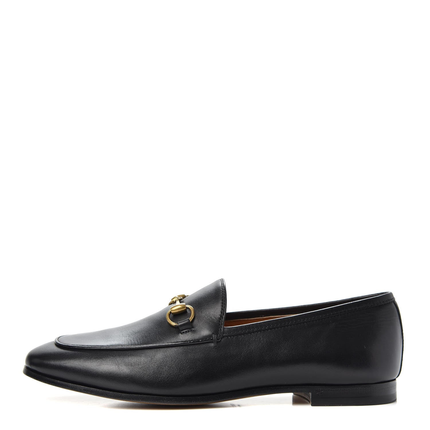 Gucci Calfskin Womens Jordaan Loafers 37.5 Black 1 of 11