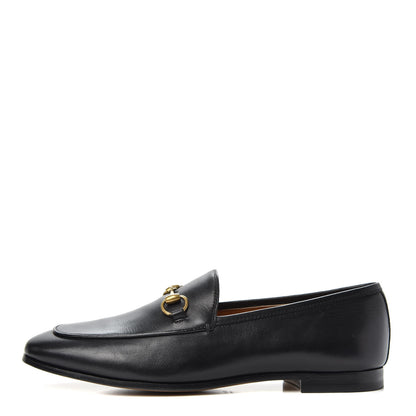 Gucci Calfskin Womens Jordaan Loafers 37.5 Black 1 of 11