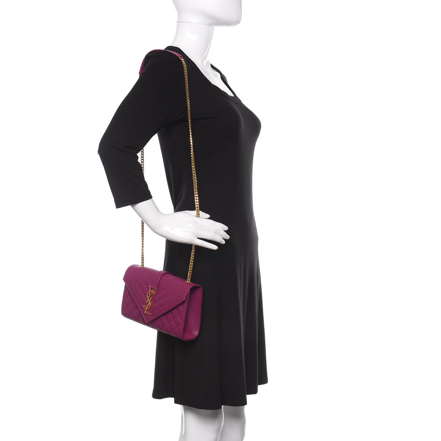 Grain De Poudre Textured Mixed Matelasse Triquilt Small Monogram Satchel Dark Grape
