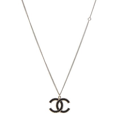 Chanel Bead CC Pendant Necklace Gold Black 1 of 5