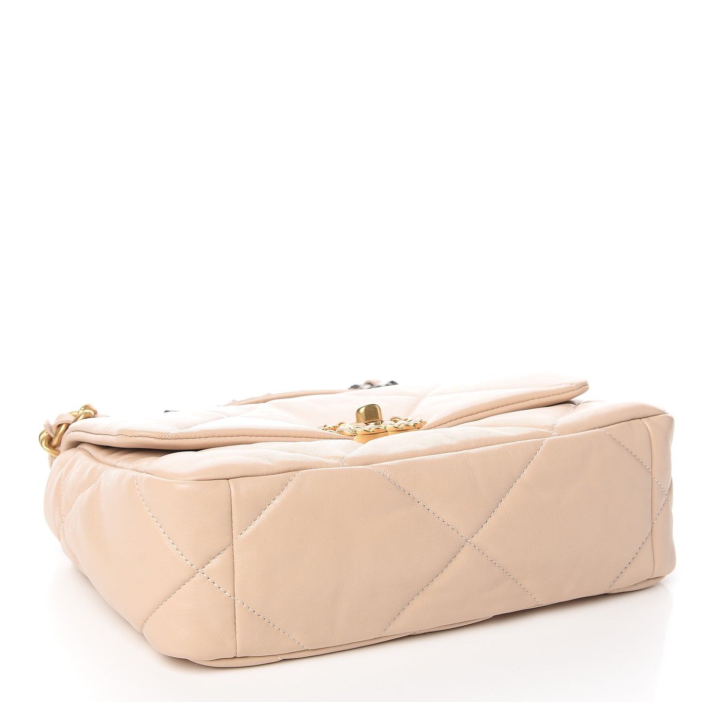 Lambskin Quilted Medium 19 Flap Light Beige