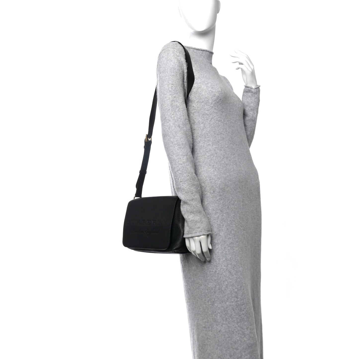 Signature Grain Medium Burleigh Crossbody Bag Black