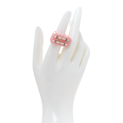 Chanel Resin Crystal Baguette CC Ring 7 Pink 2 of 8