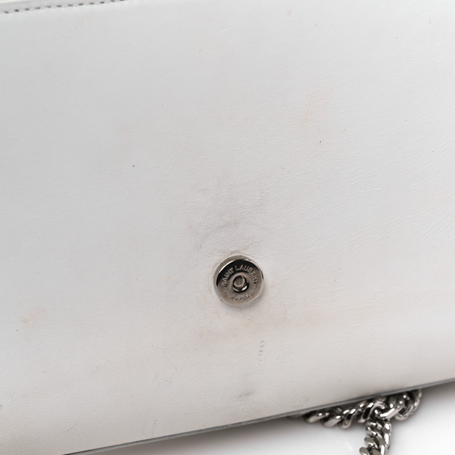 Saint Laurent Smooth Calfskin Medium Classic Monogram Kate Tassel Satchel White 16 of 21