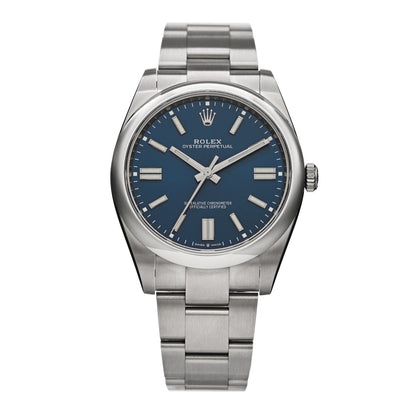 Rolex Stainless Steel 41mm Oyster Perpetual Watch Bright Blue 124300 1 of 5