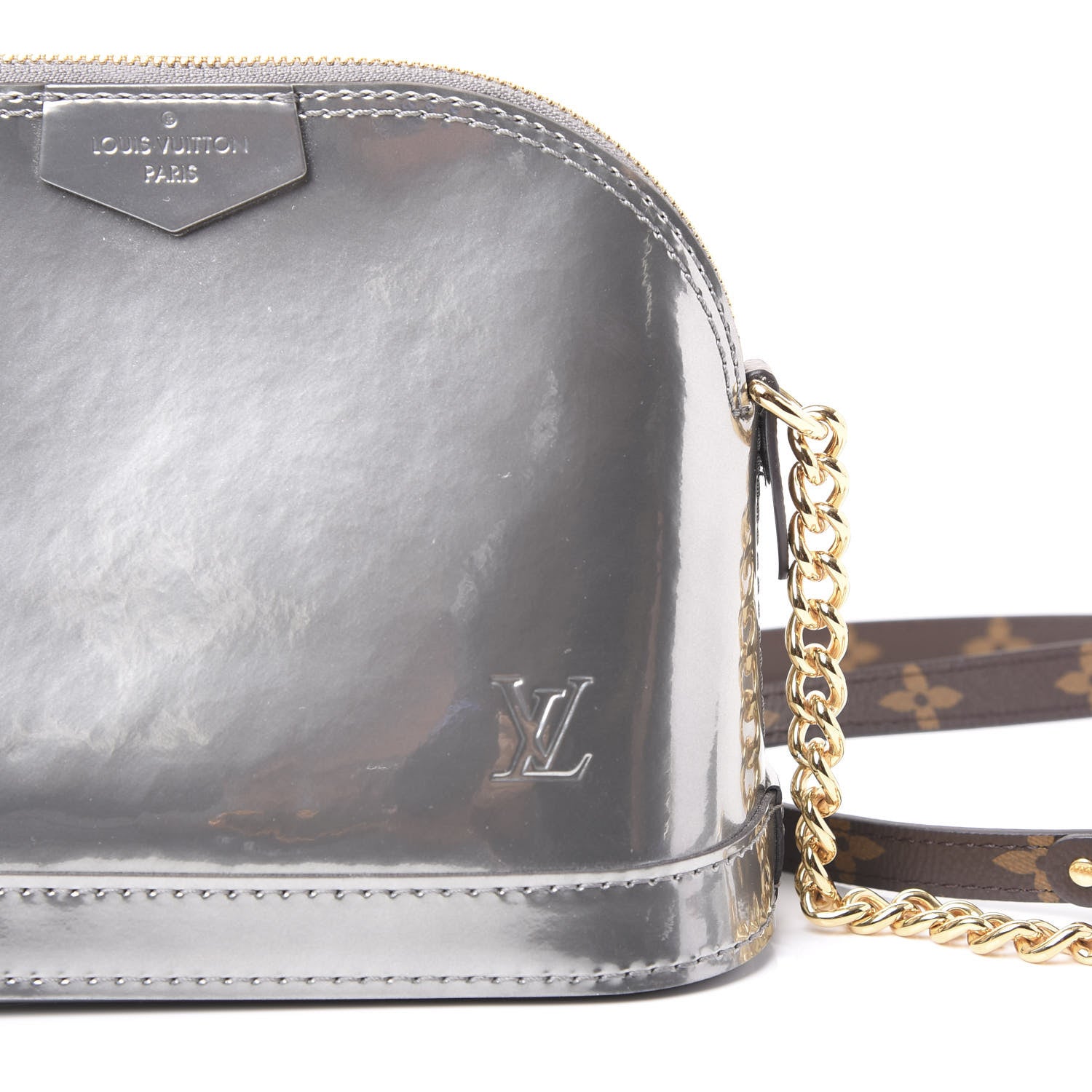 Louis Vuitton Patent Monogram Miroir Mirror Mini Alma Gris Metal 3 of 9