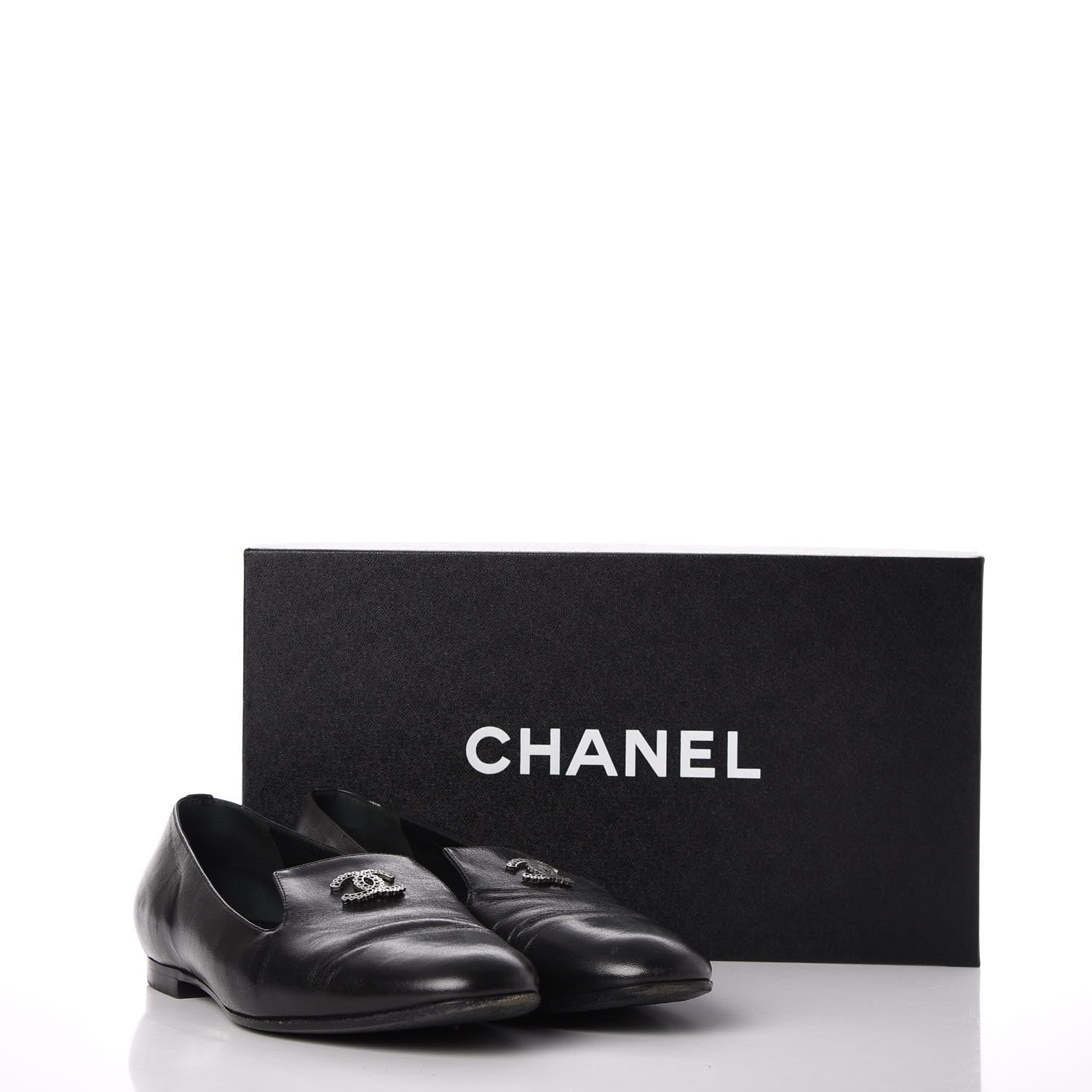 Chanel Lambskin CC Loafers 36.5 Black 13 of 13