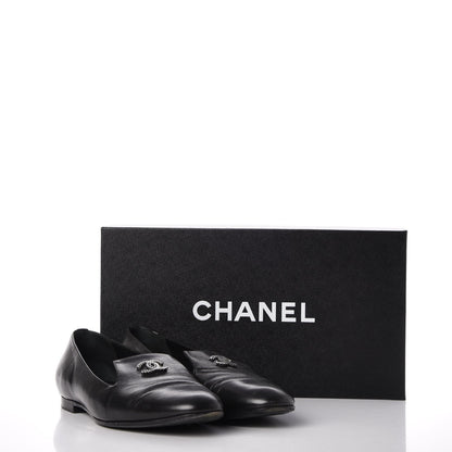 Chanel Lambskin CC Loafers 36.5 Black 13 of 13