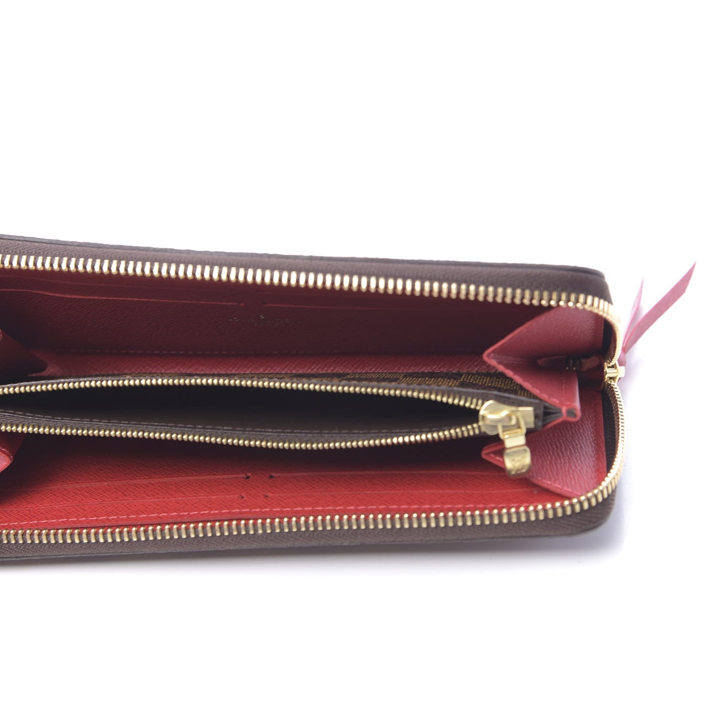 Damier Ebene Clemence Wallet Cherry