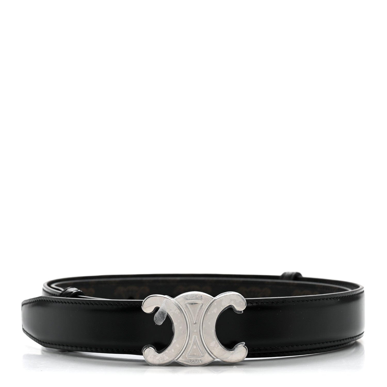 Celine Canvas Calfskin Reversible 25mm Triomphe Belt 85 34 Black 1 of 7
