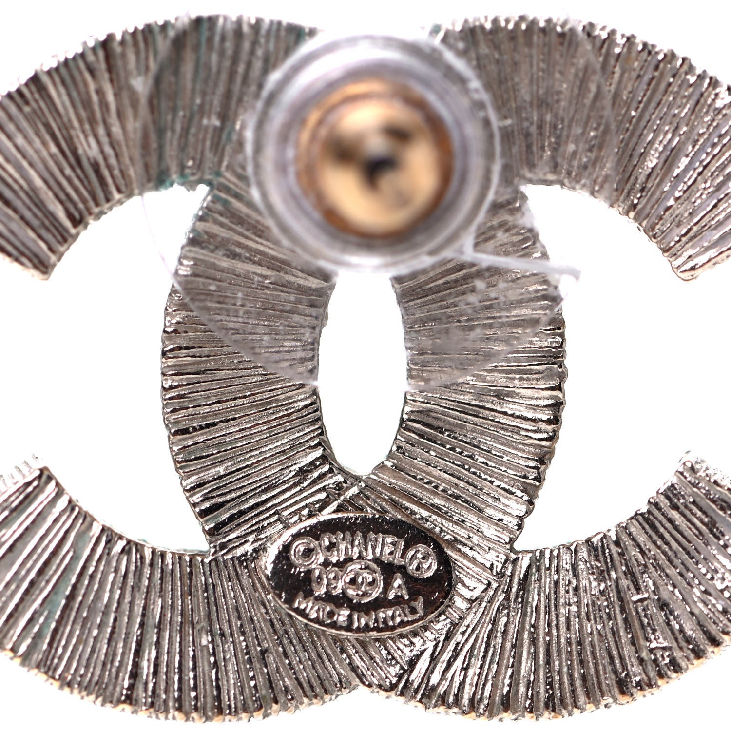 Chanel Pearl CC Earrings Silver 4 of 4