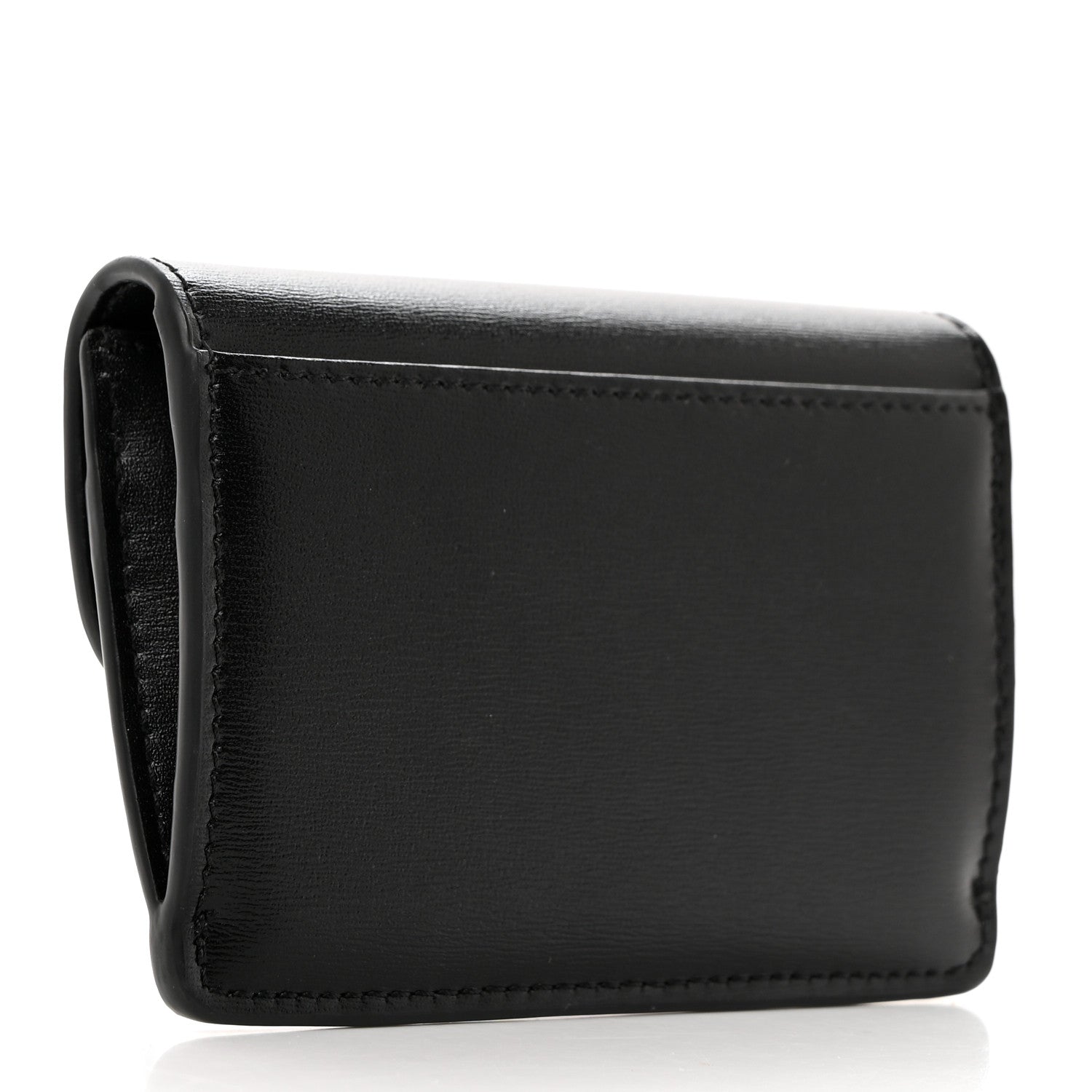 Celine Shiny Calfskin Triomphe Flap Card Holder Black 2 of 7