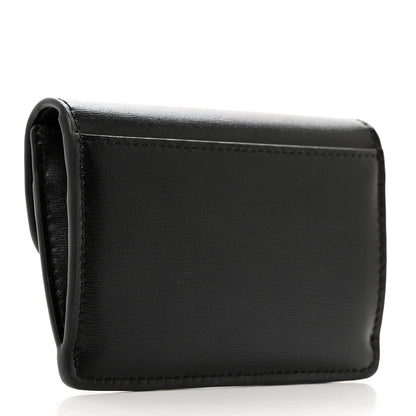 Celine Shiny Calfskin Triomphe Flap Card Holder Black 2 of 7