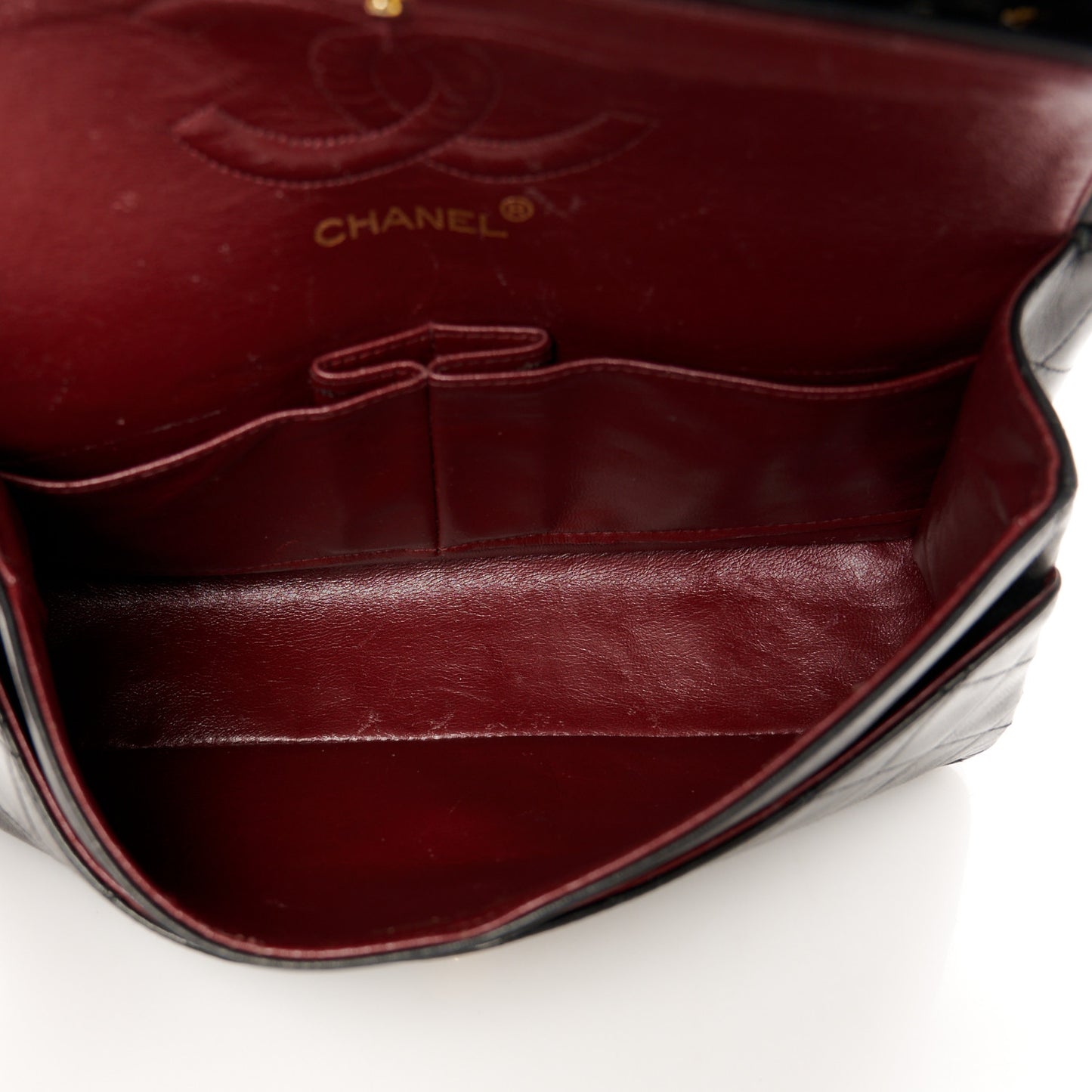 Lambskin Quilted Medium Double Flap Black