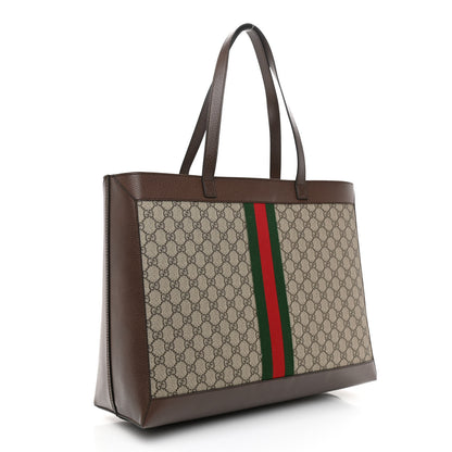 Gucci GG Supreme Monogram Web Ophidia Tote Brown 4 of 10