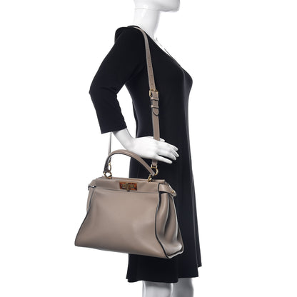Fendi Vitello Seta Plexiglass Tortoise Medium Peekaboo Iconic Satchel Tortora 2 of 9