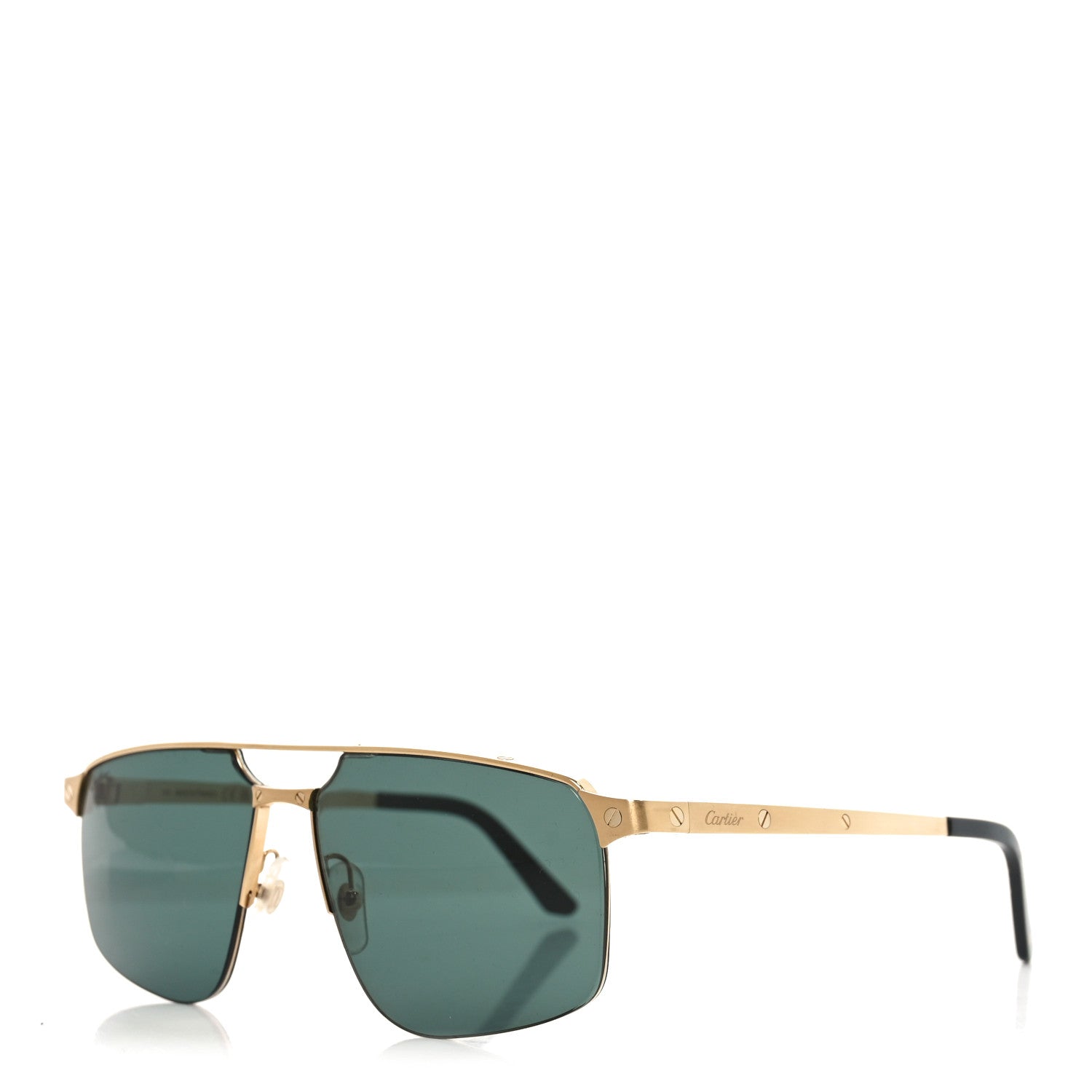 Cartier Metal Santos de Cartier Pilot Sunglasses CT0385S Gold 1 of 7