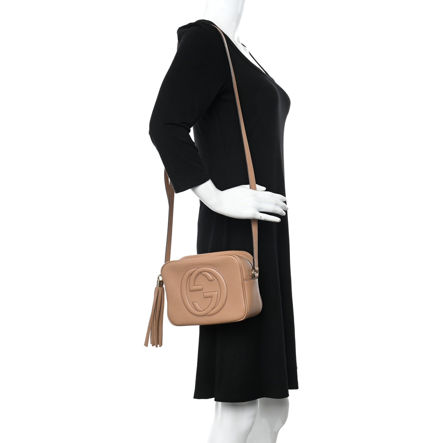 Pebbled Calfskin Small Soho Disco Bag Camelia