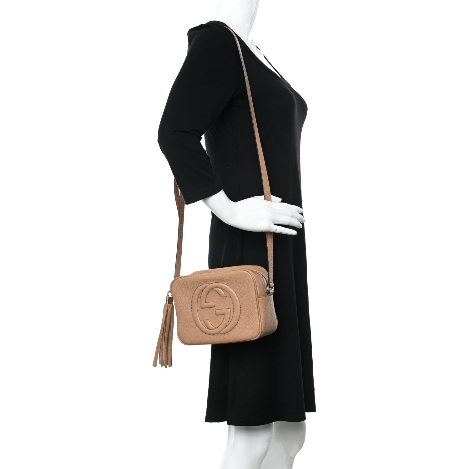Gucci Pebbled Calfskin Small Soho Disco Bag Camelia 2 of 12