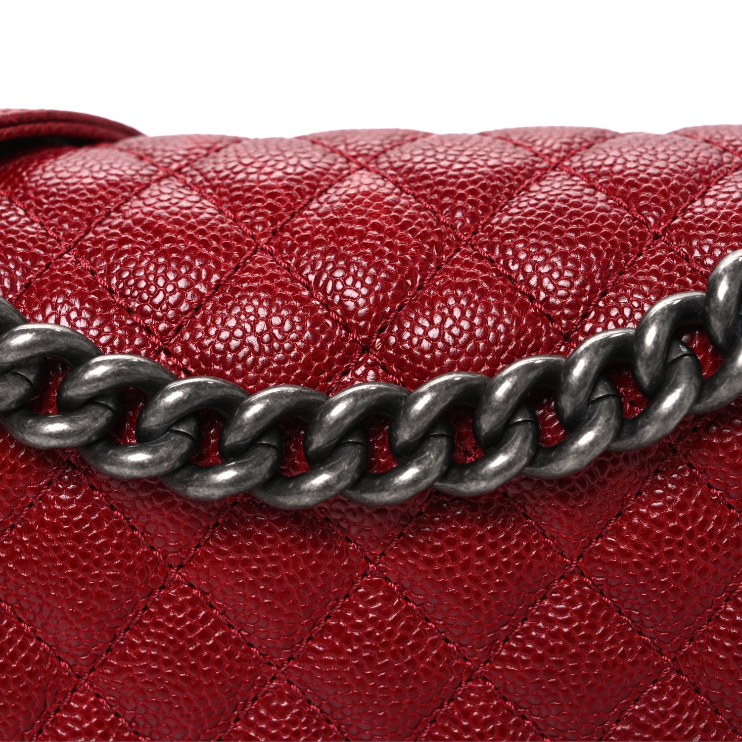 Chanel Caviar Quilted Medium Boy Flap Red 8 of 10