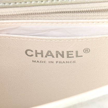 Chanel Metallic Goatskin Quilted Ombre Mini Rectangular Flap Grey Green 6 of 9