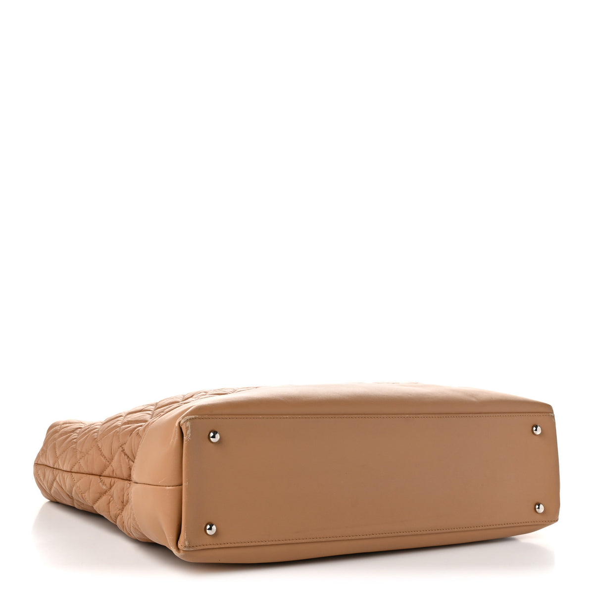 Aged Calfskin Quilted Be CC Tote Beige