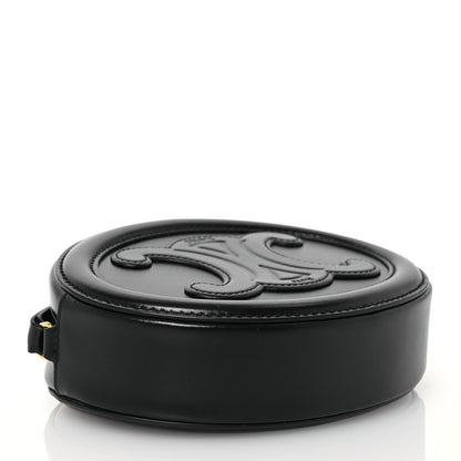 Celine Smooth Calfskin Cuir Triomphe Oval Bag Black 4 of 11